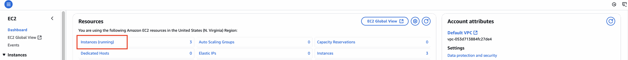 ec2 dashboard